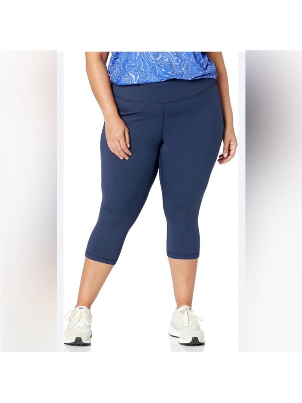 NWT Amazon Essentials Women's Active Sculpt High Rise Capri Legging size 1X Navy